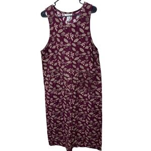 Cambridge Spirit Dress Size 8 Corduroy‎ Sleeveless Floral Cottagecore Maroon